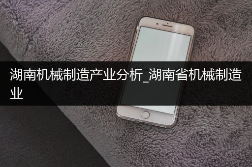 湖南机械制造产业分析_湖南省机械制造业